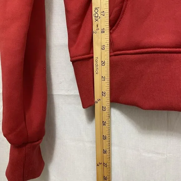 Pop-Up Women’s Zip Up Hoodie Fleece Lined Soft Jacket SizeM Red - Picture 5 of 8
